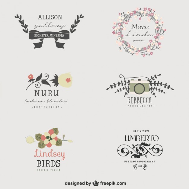 Visual artist floral logo templates  Vector |   Download