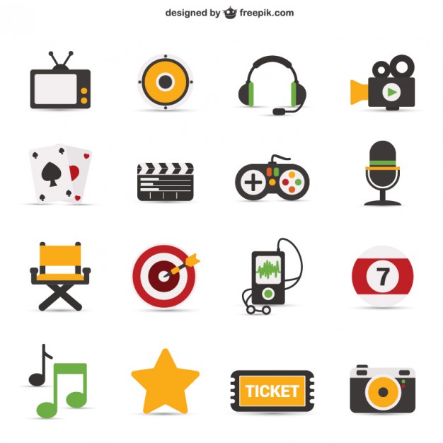 Colorful iconic objects  Vector |   Download