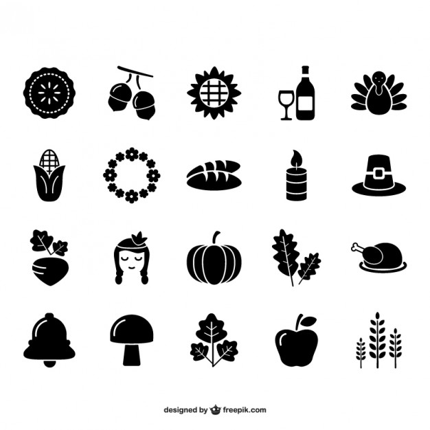 Thanksgiving and autumn icon pack  Vector |   Download