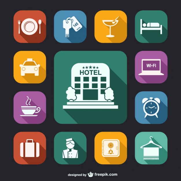 Hotel white icons pack  Vector |   Download