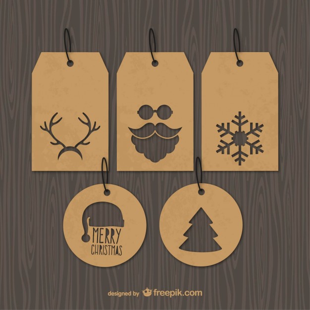 Vintage Christmas tags  Vector |   Download