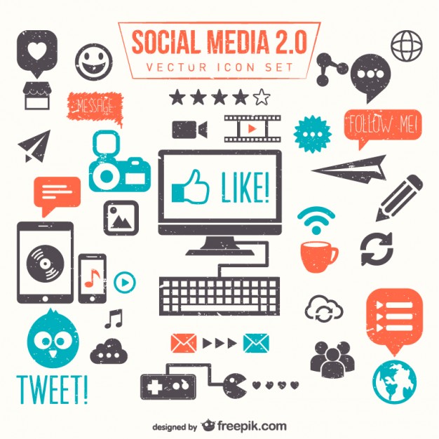 Social media 2.0 vector set   Vector |   Download