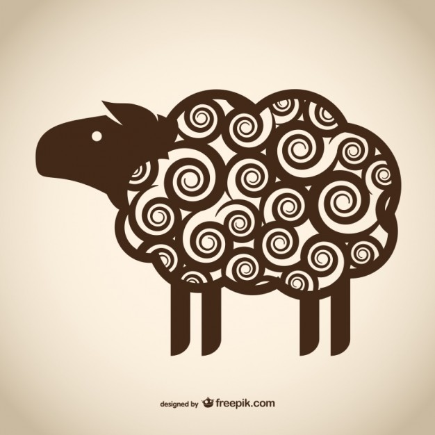 Decorative sheep drawing  Vector |   Download