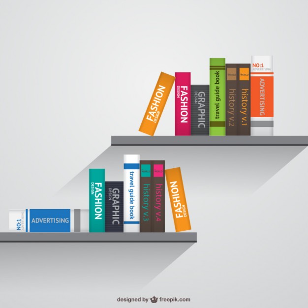 Bookshelves realistic vector  Vector |   Download