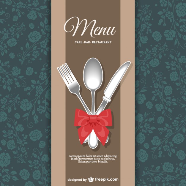 Restaurant menu floral design   Vector |   Download
