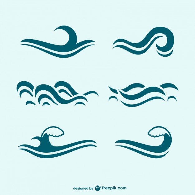 Blue waves icon pack  Vector |   Download