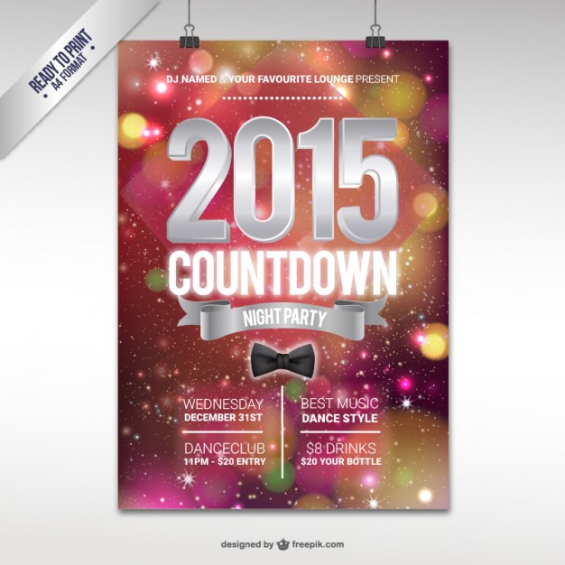 CMYK 2015 New Year party poster  Vector |   Download
