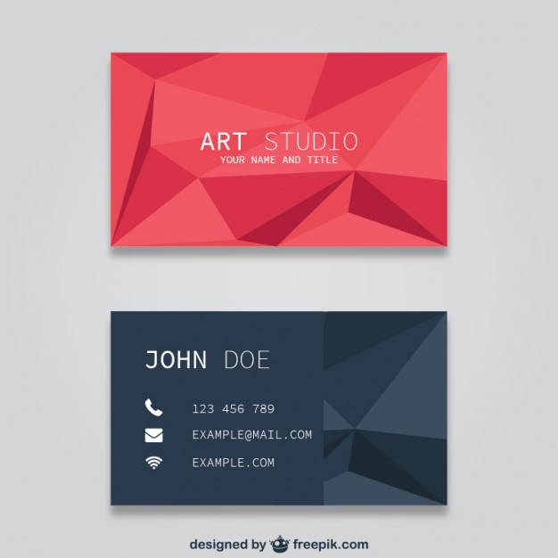 Polygonal business card templates  Vector |   Download
