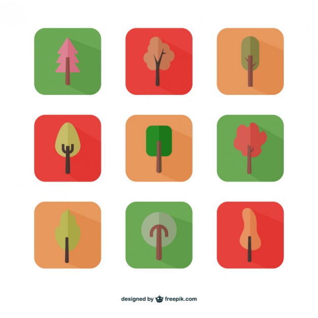 Autumn trees icons  Vector |   Download