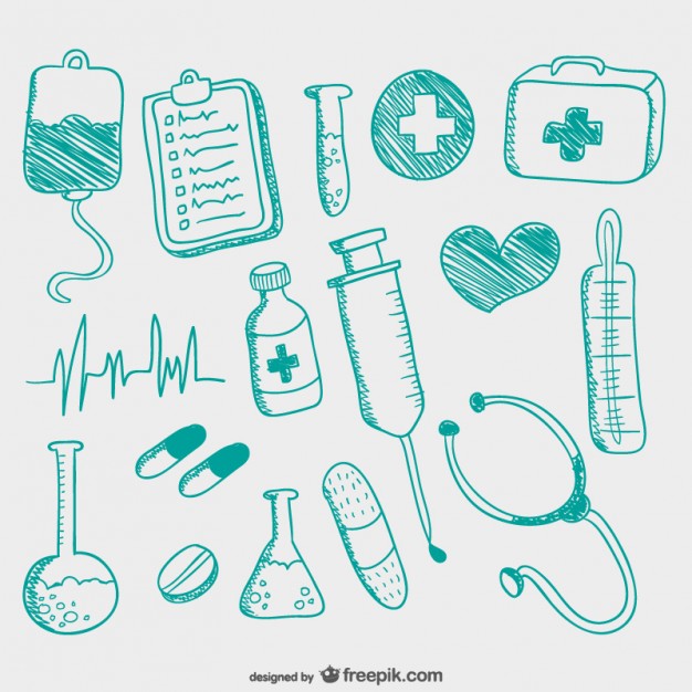 Hand drawn medical icons  Vector |   Download