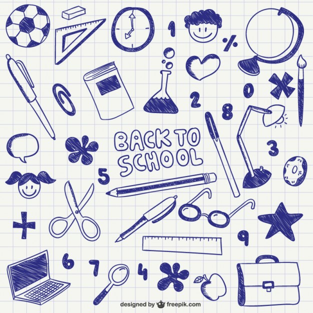 Back to school ink doodles  Vector |   Download