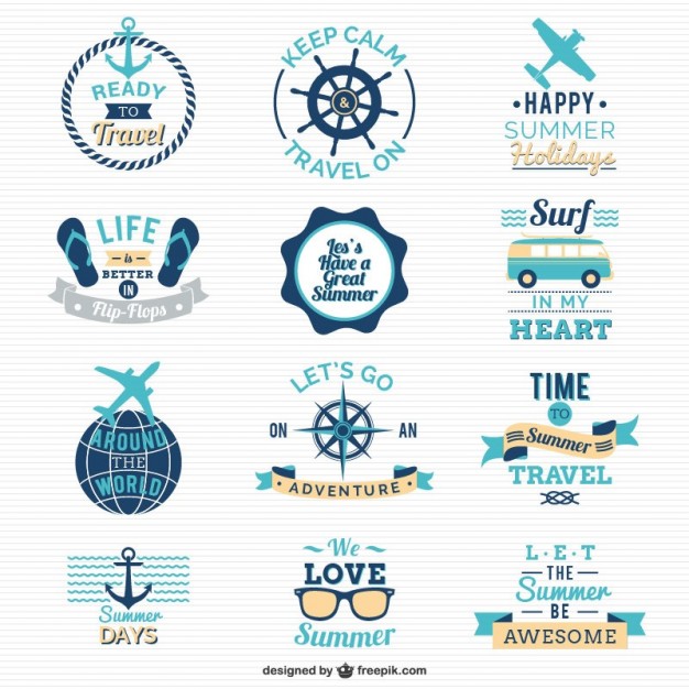 Traveling and sailing logos  Vector |   Download