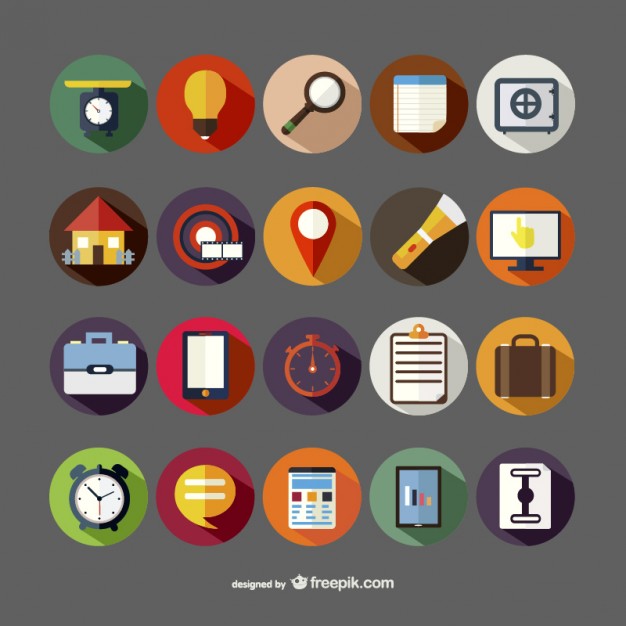 Assorted round icons  Vector |   Download