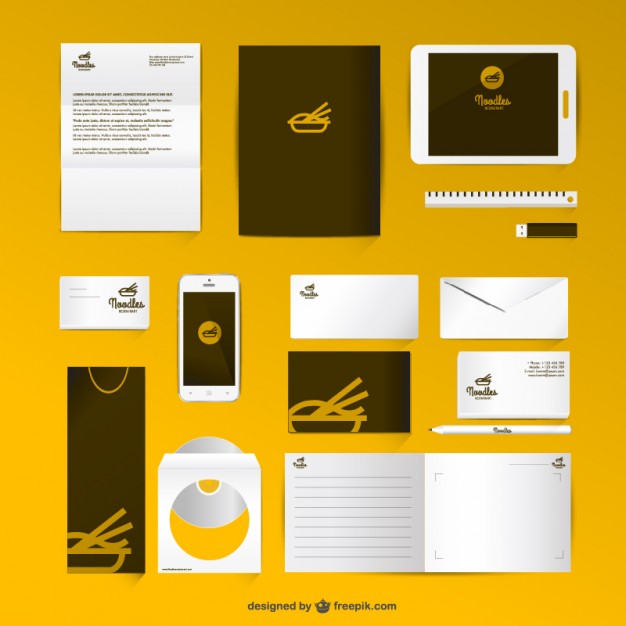 Corporate identity set mock-up style  Vector |   Download
