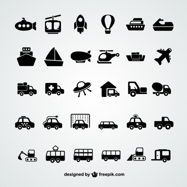 Transport icons collection  Vector |   Download