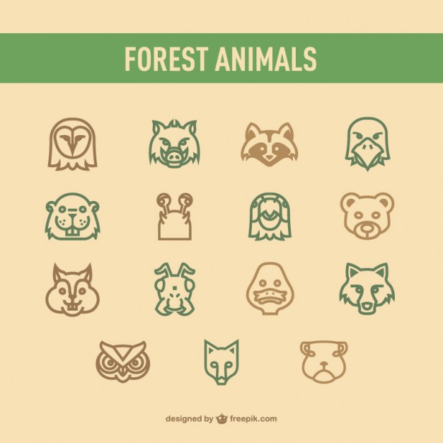 Forest animals icons pack  Vector |   Download
