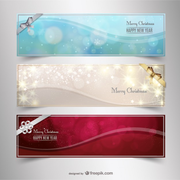 Bright Christmas banners  Vector |   Download