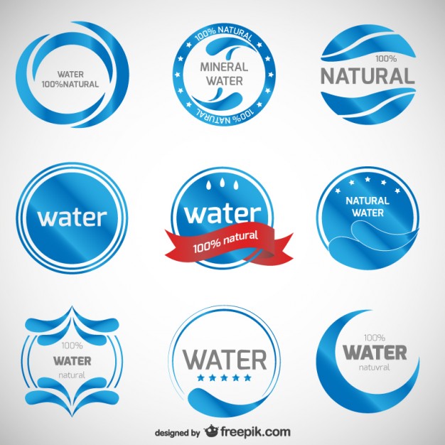 Mineral water logos collection  Vector |   Download