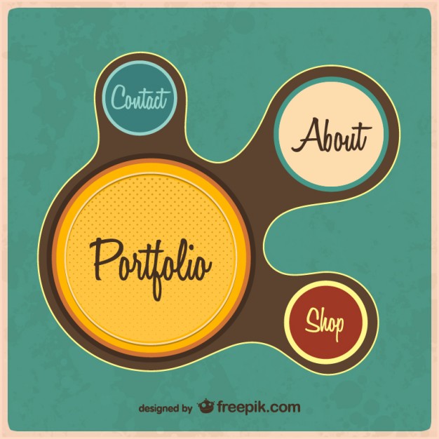 Retro web portfolio template  Vector |   Download