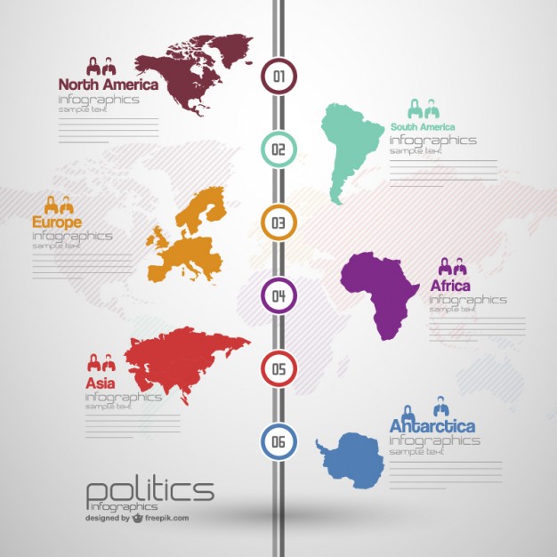 Continents infographic  template   Vector |   Download