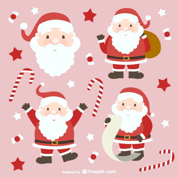 Santa Claus cartoons collection  Vector |   Download