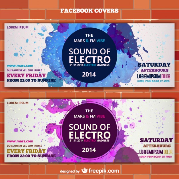 Mockup electro music banner ticket invitation  Vector |   Download