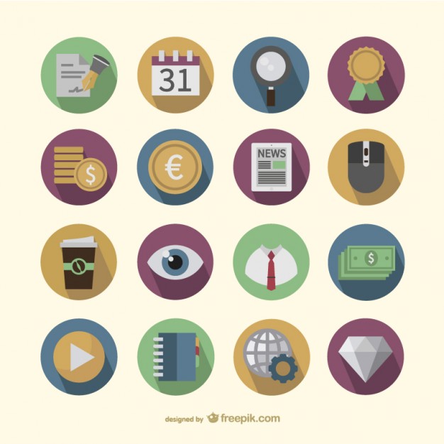 Business round icons pack  Vector |   Download