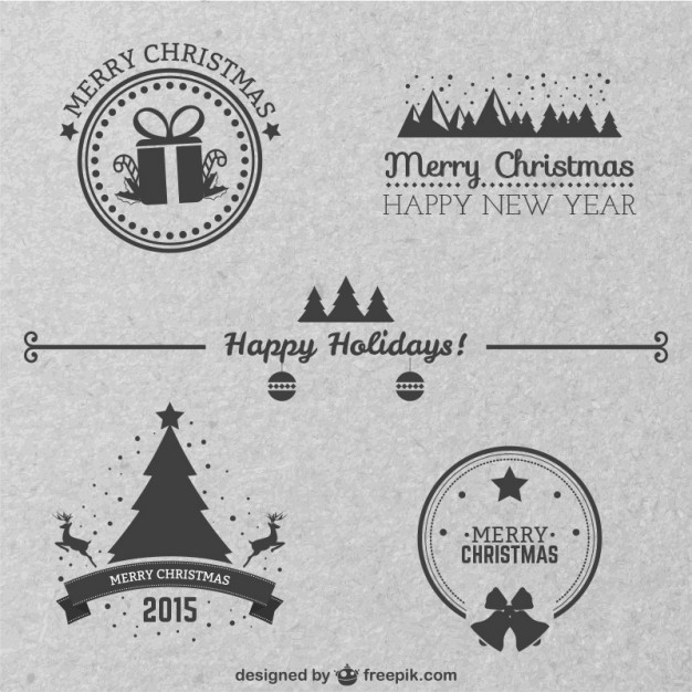 Classic style Christmas badges  Vector |   Download