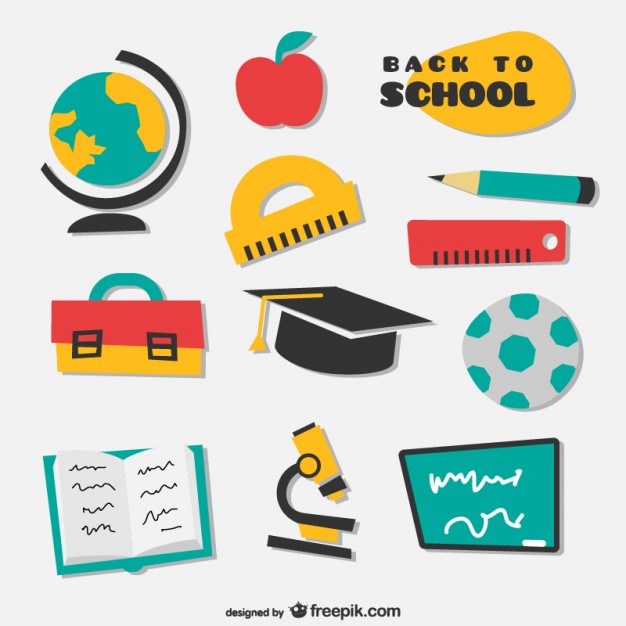 Collection of irregular drawn school icons   Vector |   Download