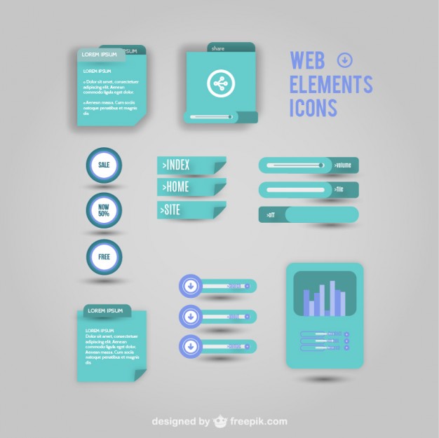 Web elements vector icons   Vector |   Download