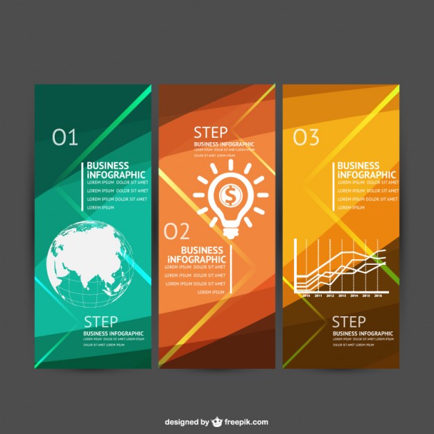 Three steps business infographics  Vector |   Download