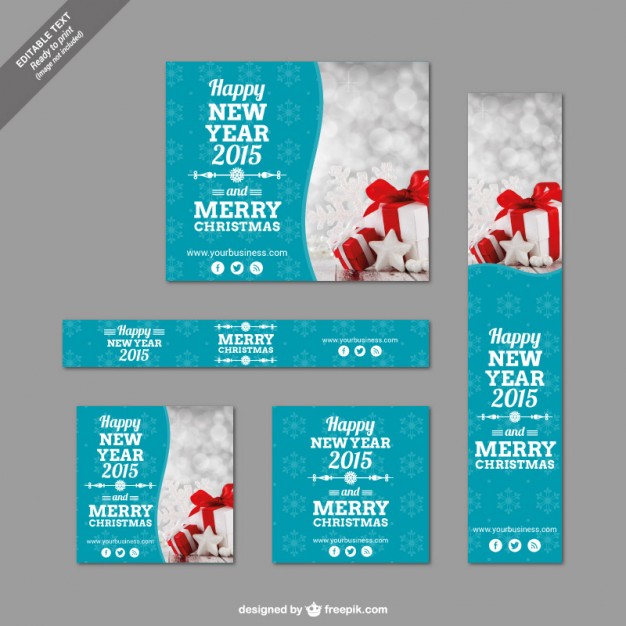 Christmas banner templates pack  Vector |   Download