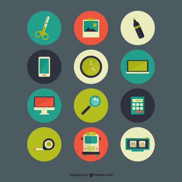 Colorful icons pack  Vector |   Download