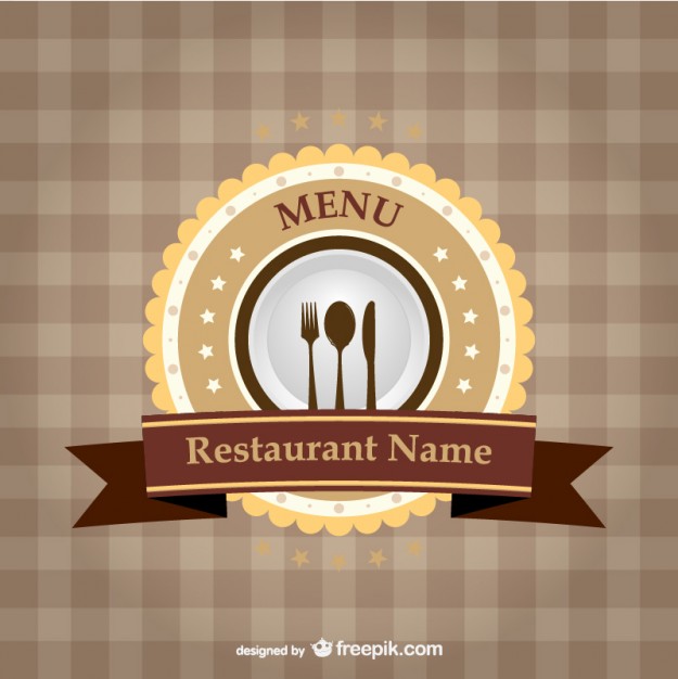 Restaurant brand ribbon template   Vector |   Download