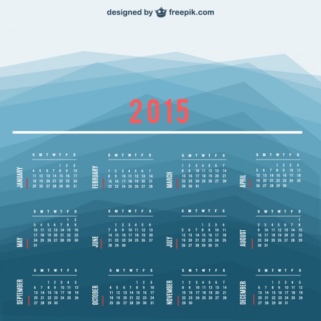 2015 Calendar vector with polygonal background  Vector |   Download