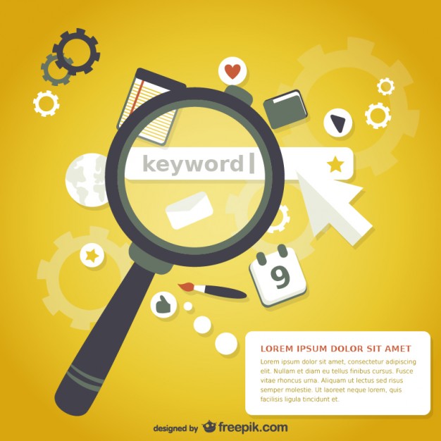 Magnifying glass keyword search  Vector |   Download