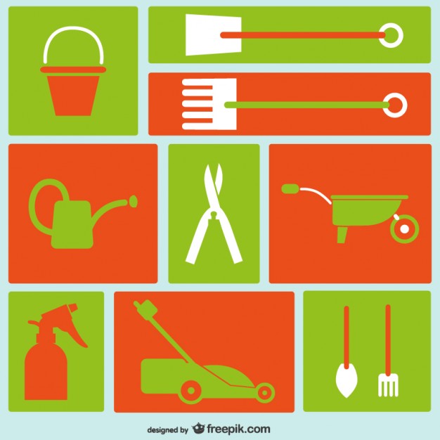 Gardening tools icons  Vector |   Download