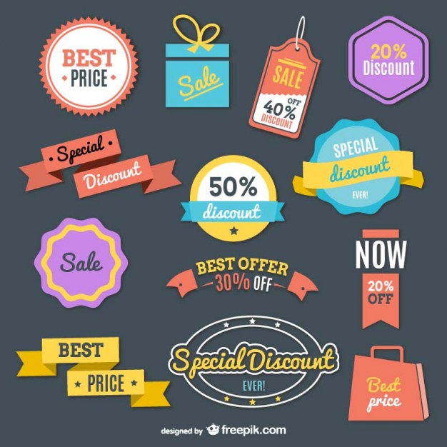 Shopping retro colorful label  Vector |   Download