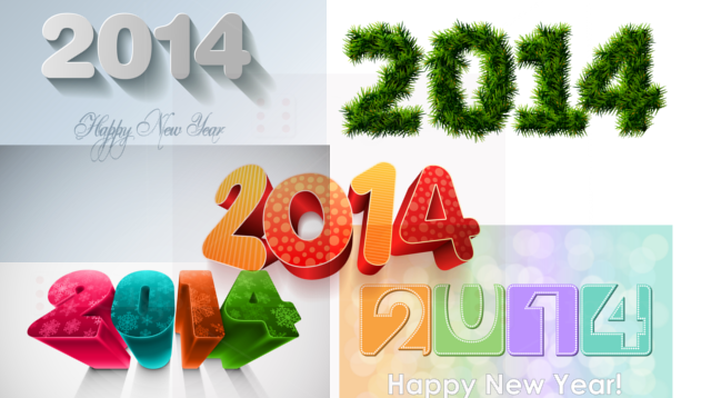 New Year 2014 Stock Vectors