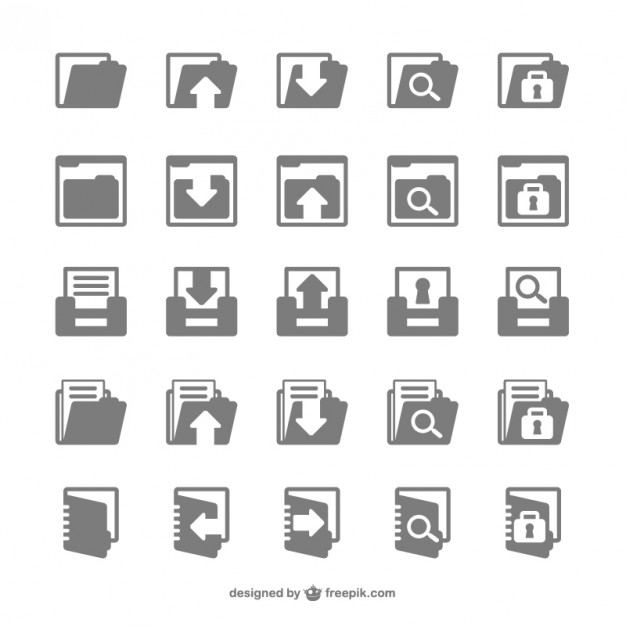 Files flat icons pack  Vector |   Download