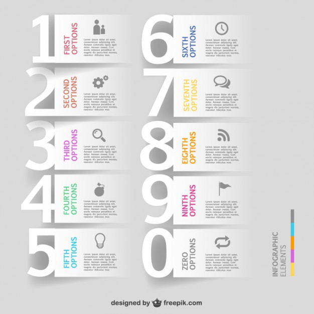 infographics number options template.  Vector |   Download