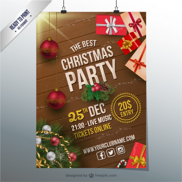 Christmas party CMYK flyer  Vector |   Download