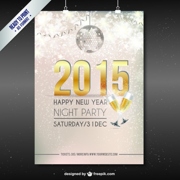 CMYK New Year party poster  Vector |   Download