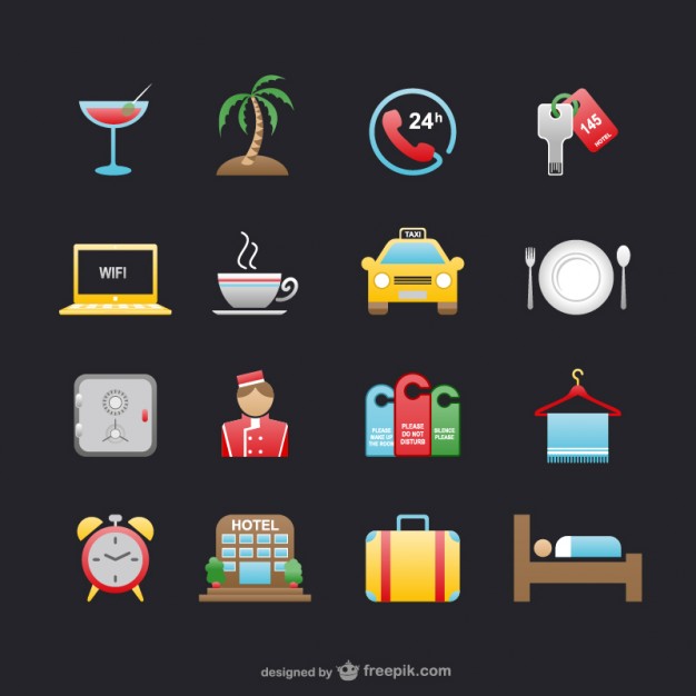Hotel and travel icons  Vector |   Download