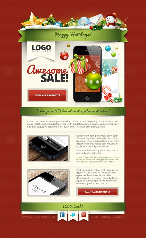Christmas Email Template & New Year Email Template